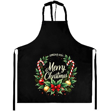 Discover Spread Joy - Festive Merry Christmas Wreath Aprons