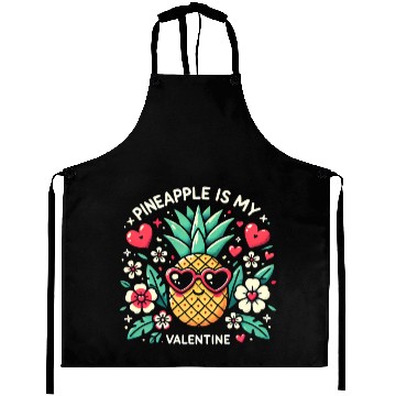 Discover Pineapple is My Valentine Aprons