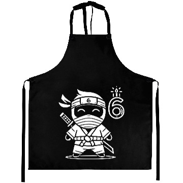 Discover Children Ninja Kid 6th Birthday Vector path22 Aprons