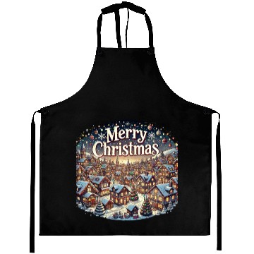 Discover Cozy Winter Village - Christmas Lights and Cheer Aprons