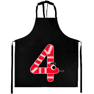 Discover Festive Red Snake Number Four Design Aprons