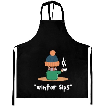 Discover Winter holiday graphic -Winter sips Aprons