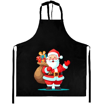 Discover Joyful Santa with Gift Sack Design Aprons
