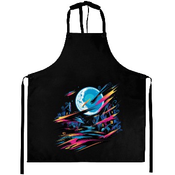 Discover Aprons Halloween Graffiti Design - Neon Abstract