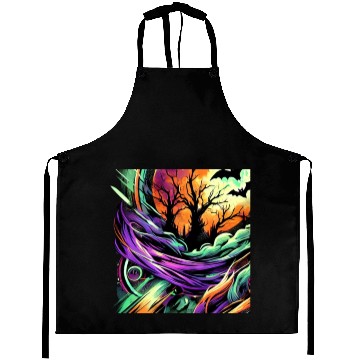 Discover Aprons Halloween Graffiti Design - Neon Abstract