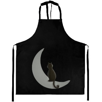 Discover Moon and Cat Night Aprons