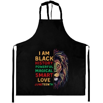 Discover I'm black History powerful African Lion Juneteenth Aprons