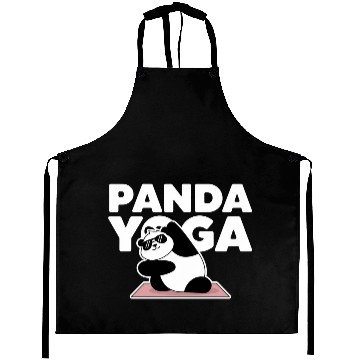 Discover funny panda yoga Aprons