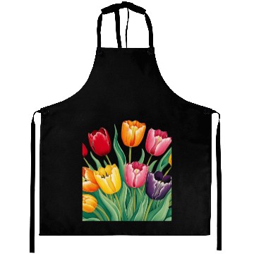 Discover Flowerful Tulips T shirrt Aprons