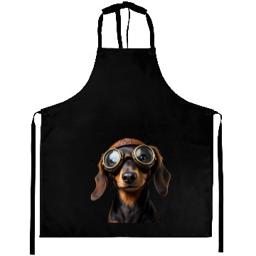 Discover Adventurous Dachshund Aviator Aprons