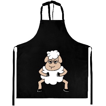 Discover Sheep Tired Bored Look Standing Cute Cool Cartoon Aprons