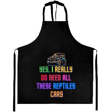 Discover Quirky Car and Reptile Enthusiast Humor Aprons