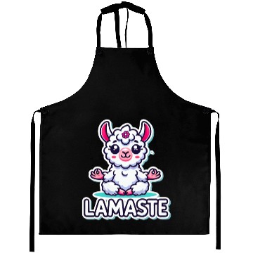 Discover Charming Meditative Llama Yoga Design Aprons
