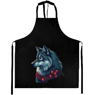 Discover Winter Wolf Holiday Aprons
