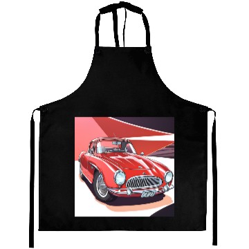 Discover Vintage Red Sports Car Aprons