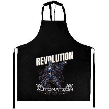 Discover Editable AI Robot Sci fi Cyborg Aprons