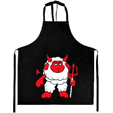 Discover Sheep Devil Satan Hell Evil Trident Horns Cool Fun Aprons
