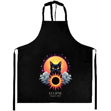Discover Solar Eclipse March 2025 Cat Lover Astronomy 03.25 Aprons
