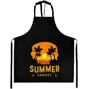 Discover Golden Horizons: Summer Sunset Design Aprons