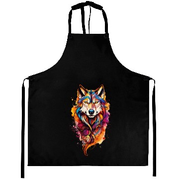 Discover Colored wolf dog Aprons