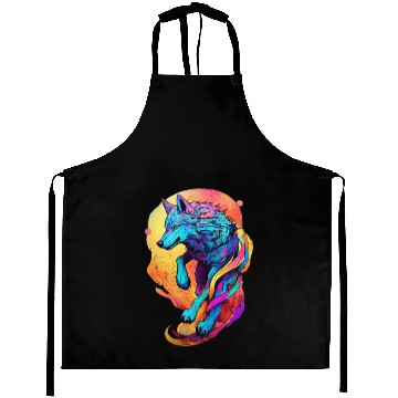 Discover Colored wolf dog Aprons