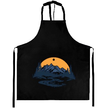 Discover Majestic Mountain Sunset Aprons