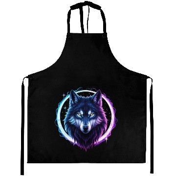 Discover Mystical Lunar Wolf in Moonlight Aprons