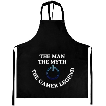 Discover the Man, The Myth, The Gamer Legend Aprons