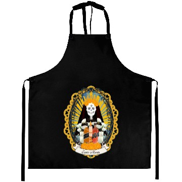 Discover Regal Santa Muerte Aprons