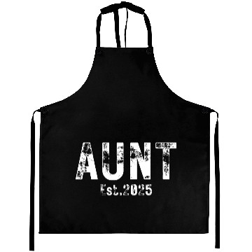 Discover Aunt Est 2025 (heavily distressed font) Aprons