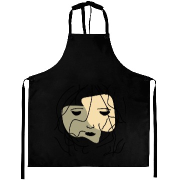 Discover Minimalist Lonely Muted Face Aprons