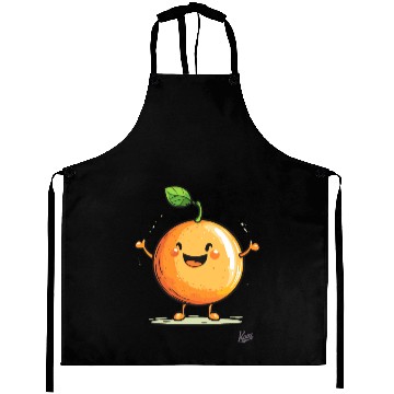 Discover Happy Funny Orange Design Aprons