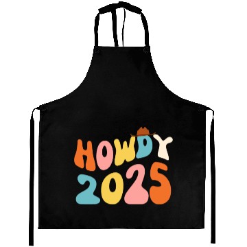 Discover Howdy 2025 funny 2025 NYE Groovy Aprons