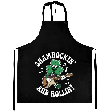 Discover Shamrockin' and Rollin' St. Patrick's Rock & Roll Aprons