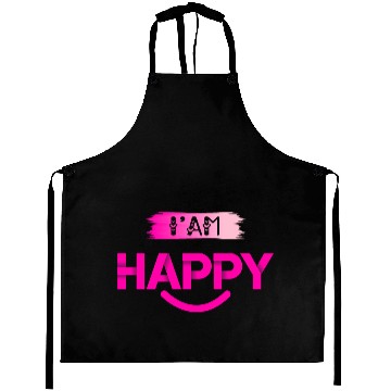 Discover I Am Happy – Positive Vibes Typography Aprons