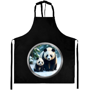 Discover Panda and Cub Animal Aprons