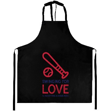 Discover Swinging for love’ Baseball Valentines Day Aprons