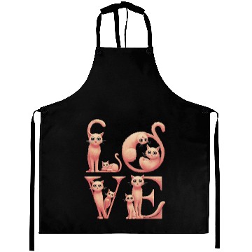 Discover Love Cat peach Aprons