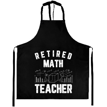 Discover Retired Math Teacher 2025 Chalkboard Design Aprons
