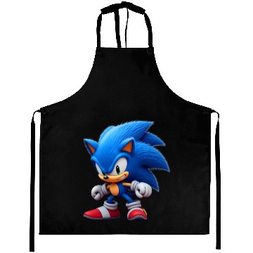 Discover Angry Blue Hedgehog Aprons
