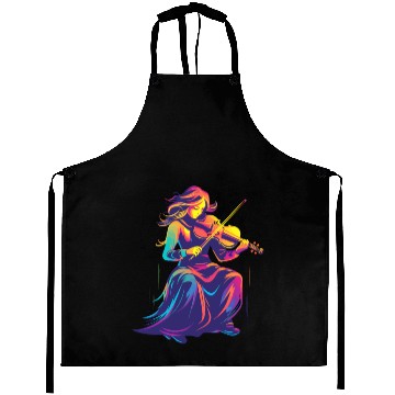 Discover Violin Girl Retrowave Aprons
