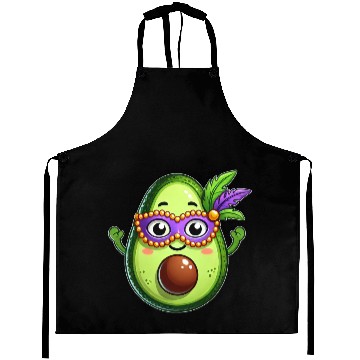 Discover Mardi Gras Avocado Sweet Vegetarian Cartoon Aprons