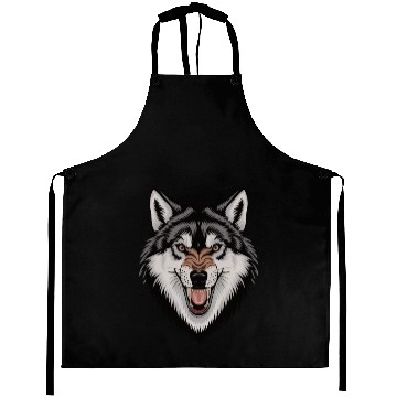 Discover Angry wolf Aprons