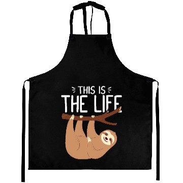 Discover This Is the Life Funny Sloth Cute Hanging Animal Aprons