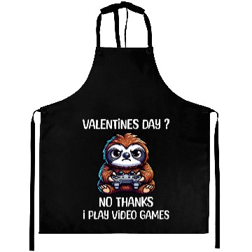 Discover Funny Sloth Gaming Valentine's Day? No Thanks Aprons