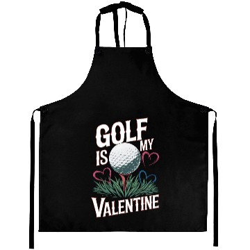Discover Golf is my Valentine Aprons