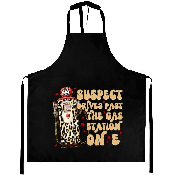 Discover Funny Gas Station Leopard Print Design Aprons