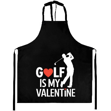 Discover Golf is my Valentine Aprons