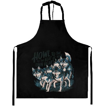 Discover Howl to the Beat of Your Own Heart Wolves Indie Aprons