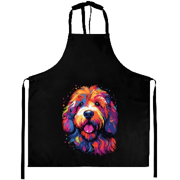 Discover Watercolor Colorful Labradoodle Aprons